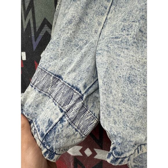 Vintage 80s 90s Unisex Denim Mom Shorts Skater Grunge Stripe Distressed Stretchy - Picture 4 of 8